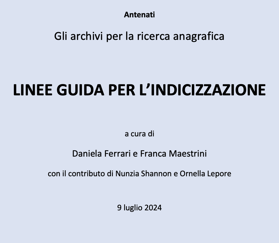 Aggiornamento delle Linee guida per l’indicizzazione